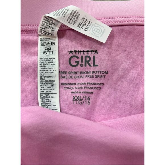 Athleta Girls Pink Free Spirit two-piece bikini swimsuit size 14-16 - Picture 6 of 12